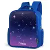 Sterren - Galaxy - Blauw - Roze Kinderrugzak - Blauw middel -schuin