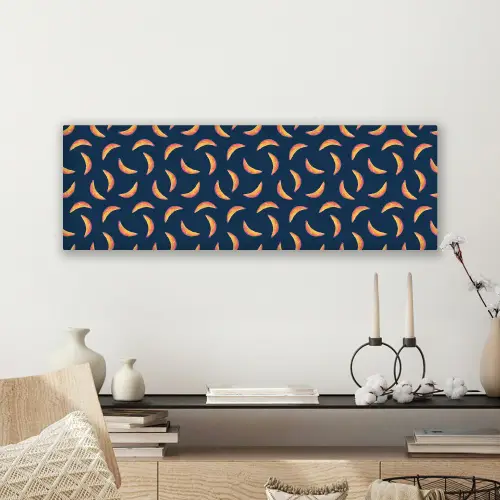 Banaan - Tropisch - Blauw - Patroon canvas 2cm klein 828 -sfeer6