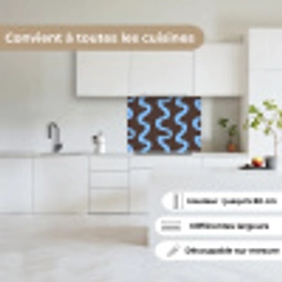 Kronkelende lijnen - Blauw - Bruin - Minimalistisch keuken achterwand 2 middel 865 -sfeer4_FR