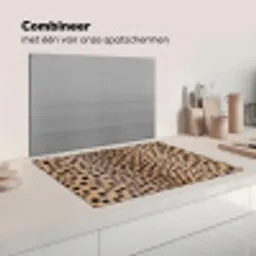 Vacht - Jachtluipaard - Zwart - Wit Inductie beschermer vinyl 3mm klein -wsfeer7_website