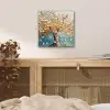 Boom - Blauw - Goud - Abstract - Modern aluminium wit klein -sfeer3
