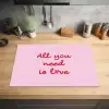 Tekst - Roze - Love - Hart Inductie beschermer vinyl 3mm klein -sfeer5