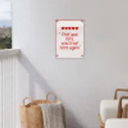 Tekst - Rood - Hartjes tuinposter los doek klein -sfeer8
