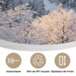 Bos - Bergen - Goud - Winter - Warm Akoestische PET Vilt - Rond klein -closeup_FR