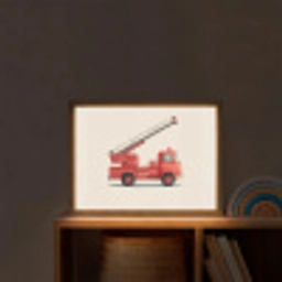 Illustratie - Brandweer - Rood - Minimalistisch Light Box met batterij (Wandlamp kind) middel -sfeer1_kind