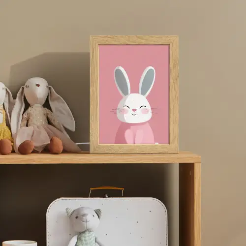 Illustratie - Konijn - Roze - Minimalistisch Light Box met kabel klein -sfeer2_kind