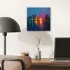 Skyline - Penseelstreken - Donkerblauw - Lichtgevend aluminium wit klein -sfeer5