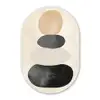 Japandi - Wabi sabi - Beige Wandcirkel Ovaal Forex klein -3d