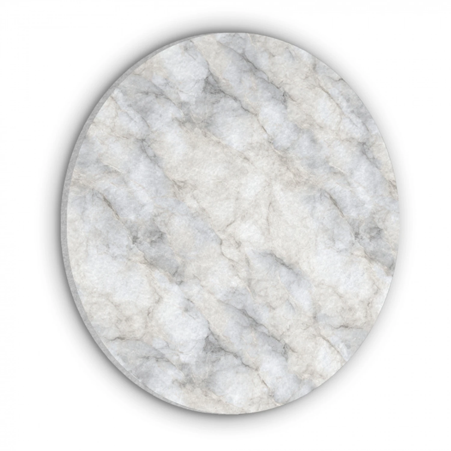 Grijs - Marmer - Gedetailleerd Akoestische PET Vilt - Rond klein 838 -3d