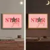 Star girl - Roze - Panter - Ster Light Box met batterij (Wandlamp) middel -sfeer3