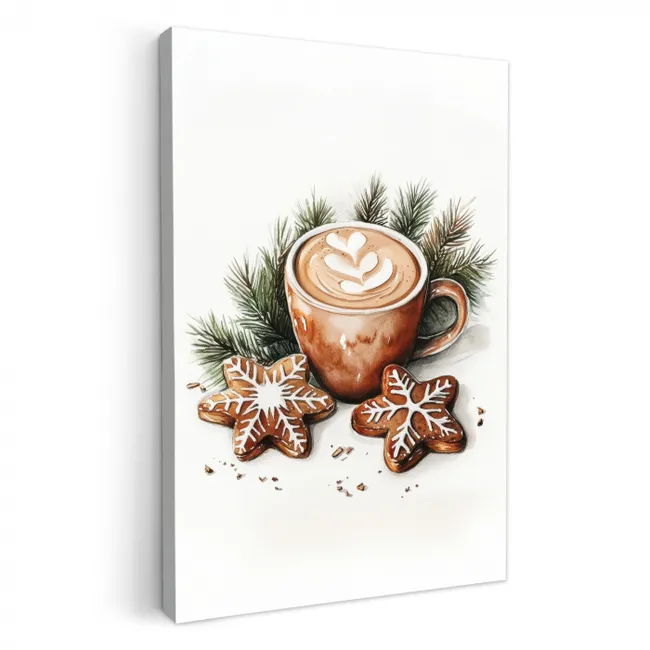 Koffie - Koek - Winter - Art KitchenYeah - Keuken - Canvas klein -3d