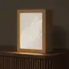 Golvende lijnen - Vloeiend - Zandkleurig Light Box met kabel (Tafellamp) klein -z3d_website