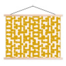 Geel - Beige - Patroon textielposter latten blank klein 122 -3d