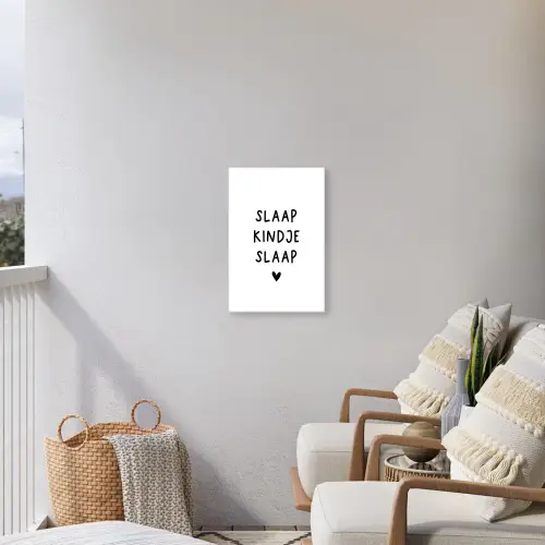Slaap kindje slaap - Spreuken - Quotes Tuinposter op houten frame 2 cm dik klein -sfeer1