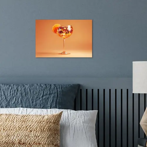 Drank - Oranje - Glitter - Disco poster papier klein -sfeer2