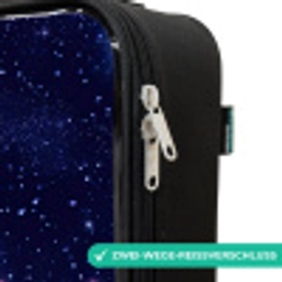 Sterren - Galaxy - Blauw - Roze Kinderkoffer - Zwart klein -rits_DE