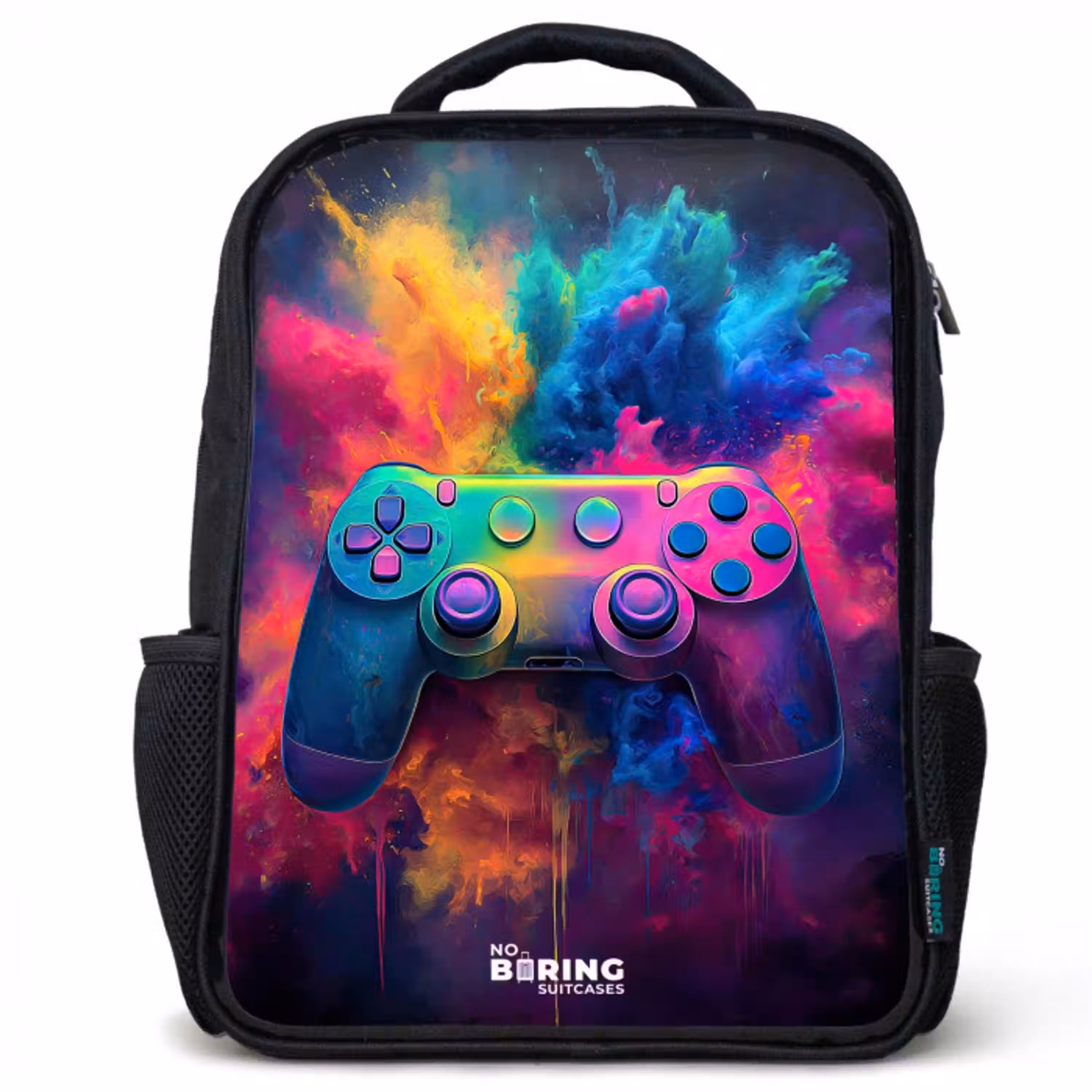 Game - Controller - Kleurrijk - Explosie Rugzak - Zwart middel -3d
