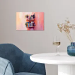 Planken - Boeken - Bladeren poster papier klein -sfeer3