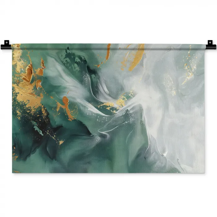 Groen - Modern - Marmer - Abstract Wandkleed katoen klein -zz3d