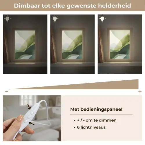 Golven - Abstract - Lichtgroen - Sierlijk Light Box met kabel (Tafellamp) klein -USP_dimbaarNL