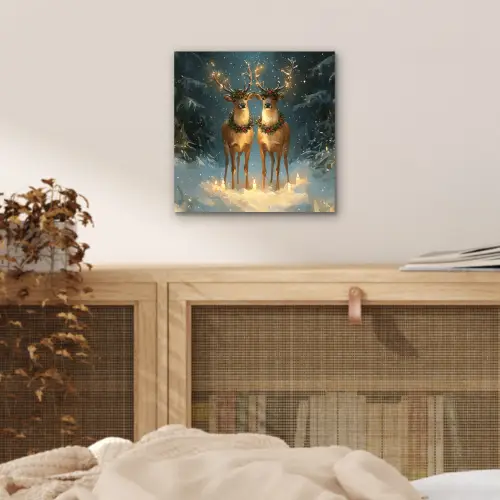 Dennensprookje - Rendier - Nacht aluminium wit klein -sfeer3