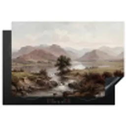 Berglandschap - Meer - Bergen - Vallei - Klassiek Inductie beschermer vinyl 3mm klein -3d