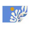 Minimalistisch - Organisch patroon - Blauw Muursticker klein -3d