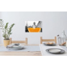 Sinaasappel - Eiffeltoren - Vrouw Muursticker klein -eettafel