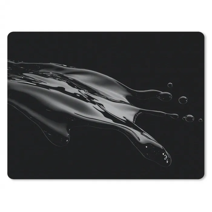 Zwart - Splash - Water muismat rubber klein -3d