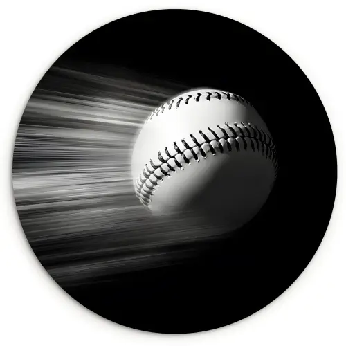 Honkbal - Wit - Vliegt Wandcirkel plexiglas klein -3d