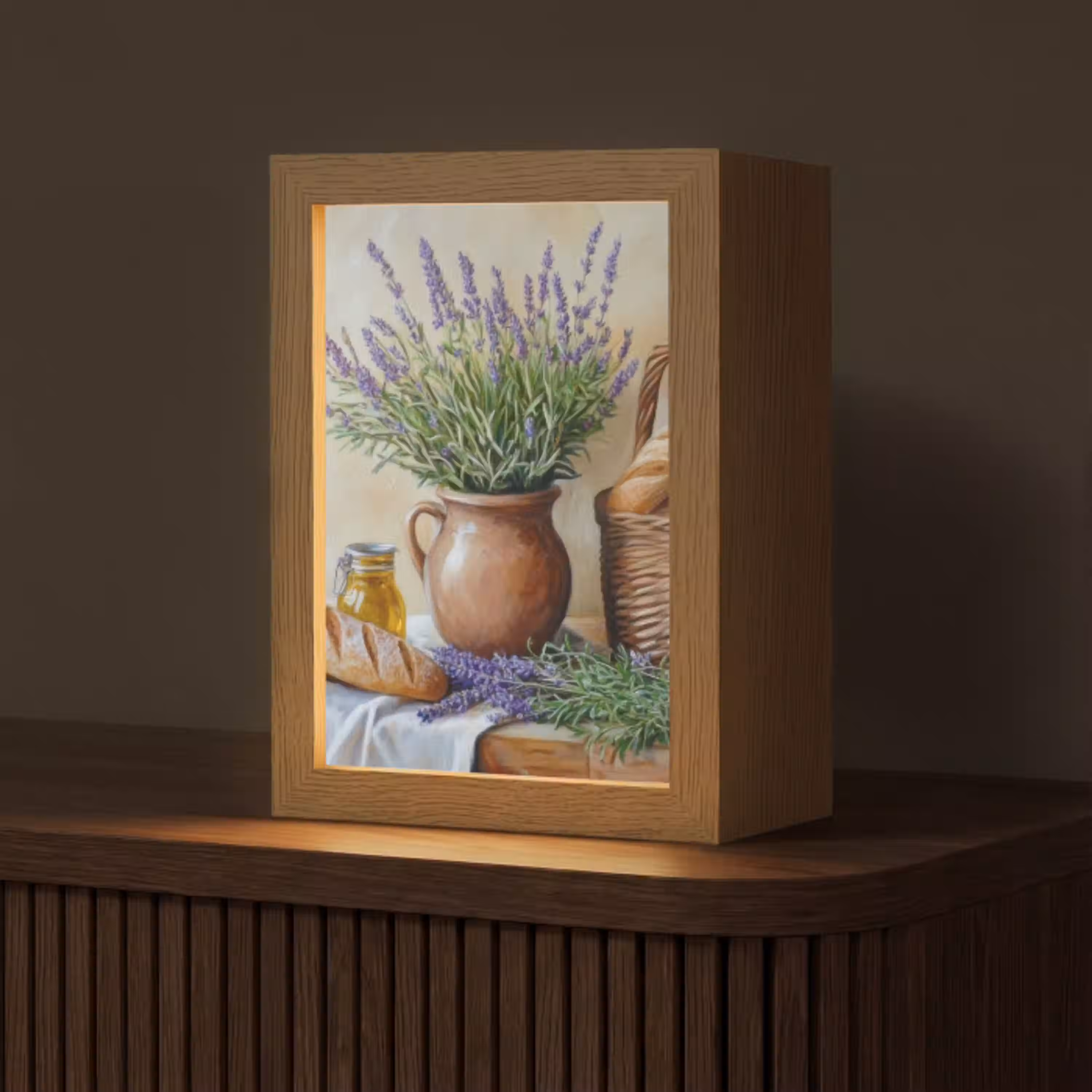 Lavendel - Brood - Stilleven Light Box met kabel (Tafellamp) klein -z3d_website