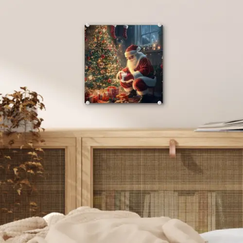 Kerstman - Haard - Donker plexiglas 5mm klein -sfeer4