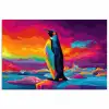 Ijsschots - Pinguïn - Abstract - Lucht poster papier klein -3d