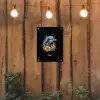 Dolfijn te midden van graffiti bloemen tuinposter los doek klein -sfeer1