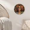 Vrouwen - Bloemen - Modern - Bril - Abstract Wandcirkel kunststof plaat 5mm dik klein -sfeer5