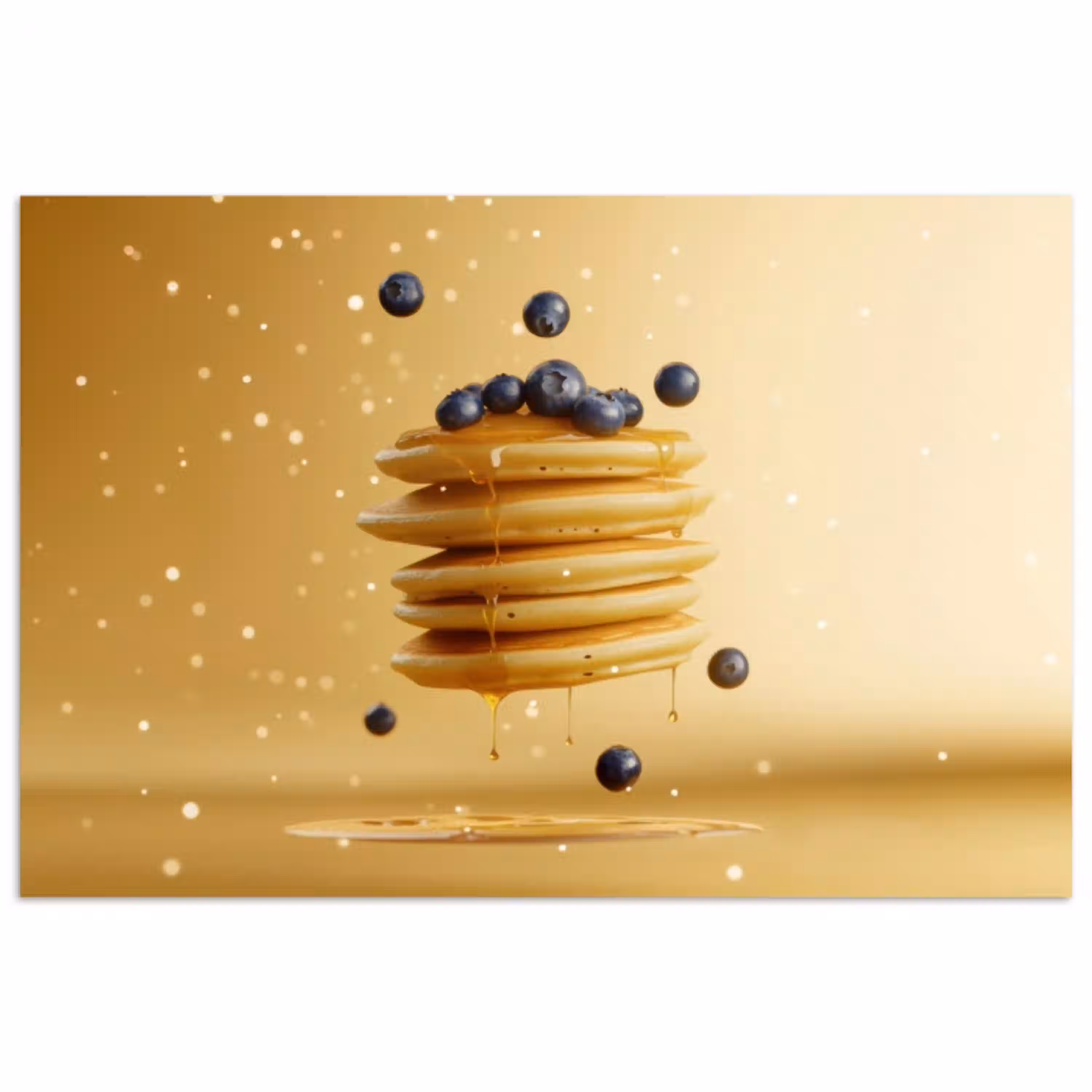 Pannenkoeken - Eten - Honing - Geel poster papier klein -3d