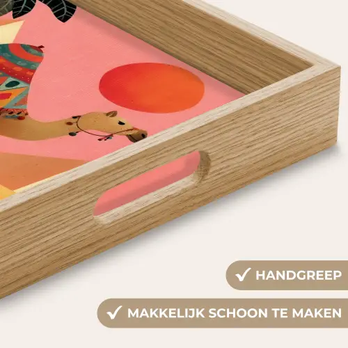 Kameel - Pyramides - Rode zon Dienblad Rechthoek middel -USP_HandgreepNL