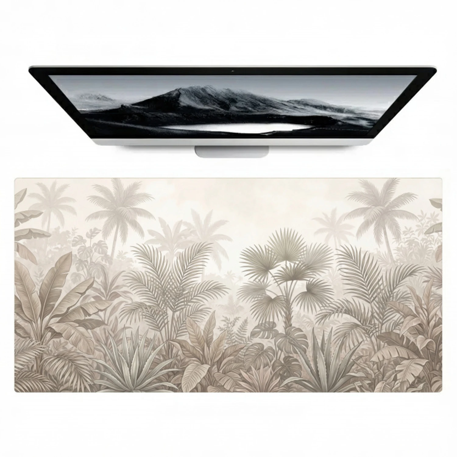 Jungle - Tropisch - Natuur -Vintage - Beige Muismat XXL klein -zzz3d