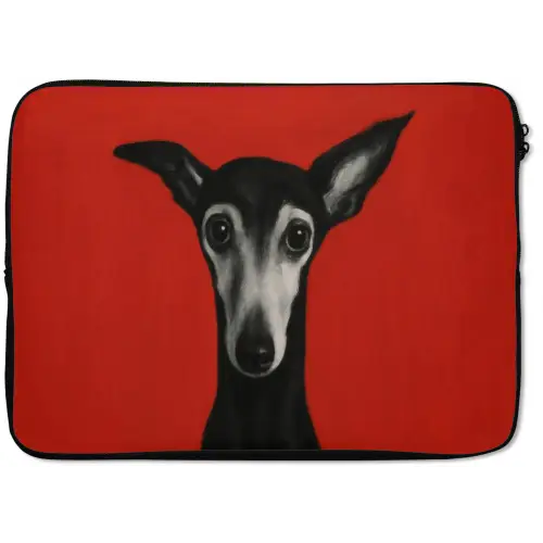 Windhond - Minimalistisch - Rood laptophoes neopreen klein -zkaufland3dotto