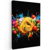 Spaghetti - Graffiti - Verf - Kleurrijk - Eten - Modern Tuinposter op houten frame 2 cm dik klein -3d