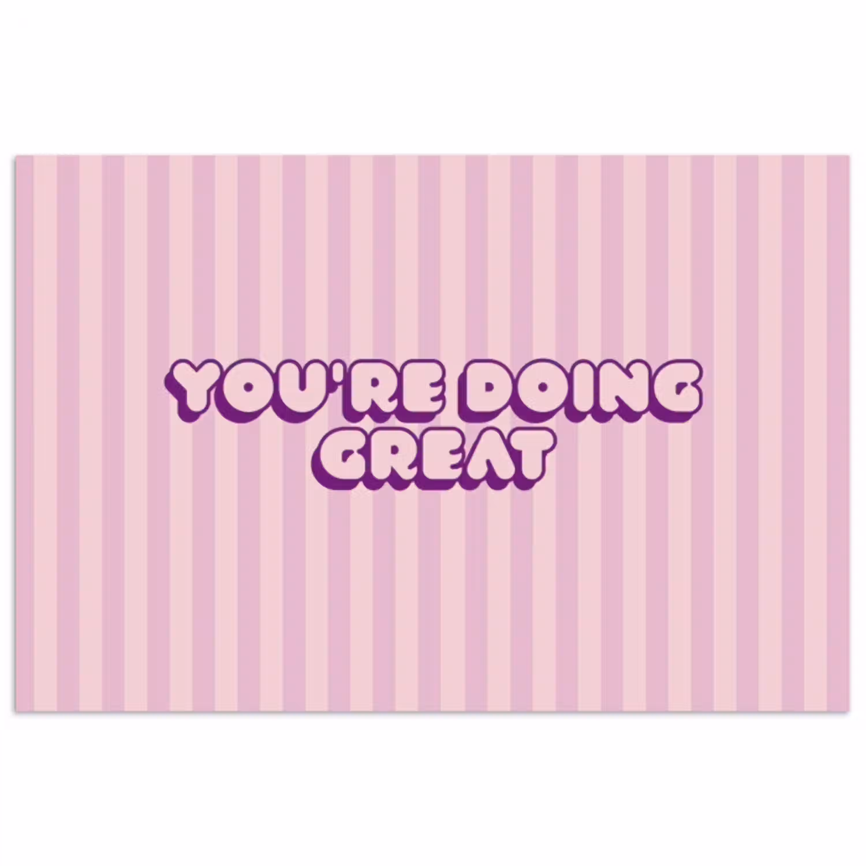 Paars - Strepen - You're doing great - Schaduw poster papier klein -3d