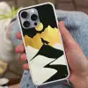 Wolf - Bergen - Maan - Zwart Hoesje iPhone 16 Pro Max met koord klein -sfeer3