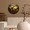 Wereldkaart - Goud - Roest Wandcirkel plexiglas klein -sfeer1