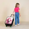 Paard in roze pastel tinten Kinderkoffer - Zwart klein -sfeer1