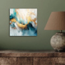 Abstract - Kunst - Gold - Blauw aluminium wit klein -sfeer2