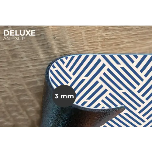 Crème - Blauw - Strepen - Patroon Placemat vinyl groot 368 -closeup