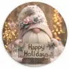 Kerst - Gnome - Bord - Kleurrijk Wandcirkel kunststof plaat 5mm dik klein -3d