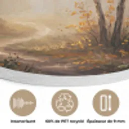 Bospad - Herfstbladeren - Natuur - Schilderachtig - Oranje Akoestische PET Vilt - Rond klein -closeup_FR