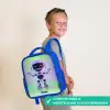 Robot met paars en groen licht Kinderrugzak - Blauw middel -sfeer3_NL