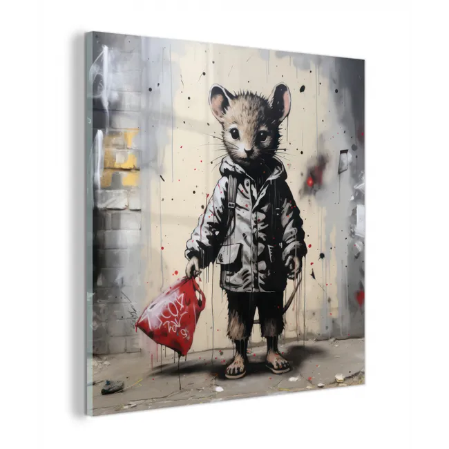 Muisje - Rood - Graffiti plexiglas 5mm klein -z3d